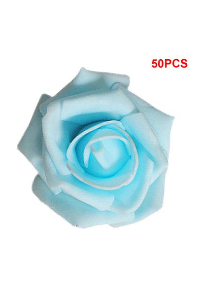Choice 50PCS Sky Blue Pack of 50 Artificial Bionic Flowers PE Foam Simulation Roses Fake Flower Decorations