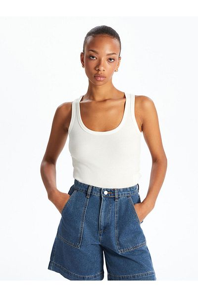 LC Waikiki Blue U-Neck Women's Tank Top