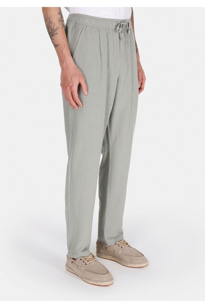 Colin's Regular Fit Orta Bel Uzun Paça Erkek Keten Karışımlı Yeşil Pantolon