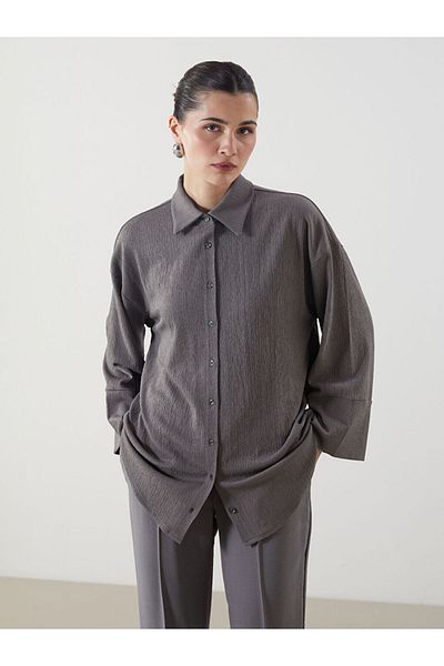 LC Waikiki New Season Textured Oversize Women's Shirt Tunic - S5P289Z8