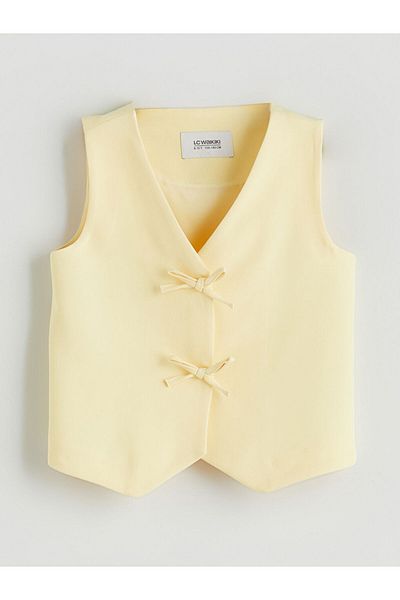 LC Waikiki New Season Bow Detailed Girls Classic Vest - S5Qe84Z4