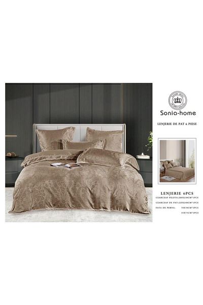 Sonia-home 6-piece satin cotton underwear – Sonia Home Damasco Cappuccino