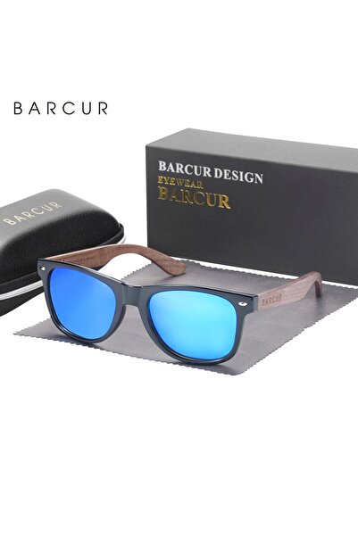 Choice Blue BARCUR Natural Wooden Sunglasses Polarized Mens Sun Glasses Black...