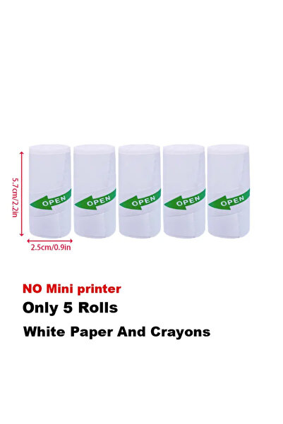 Choice4 طابعة ورقية صغيرة محمولة، 5 قطع، طباعة حراري، ملصقات، لاسلكية، بدون ح...