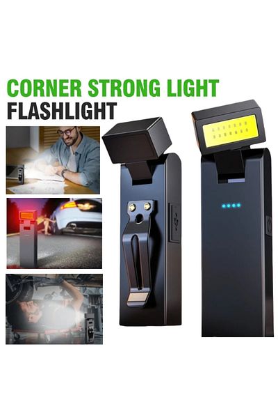 XIWANGFIRE Black Built-in Battery Powerful MINI Rechargeable Car Work Light EDC White & Red Flashlight 180° Rot