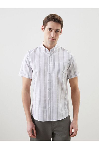 LC Waikiki Beige Regular Fit Men's Textured Shirt