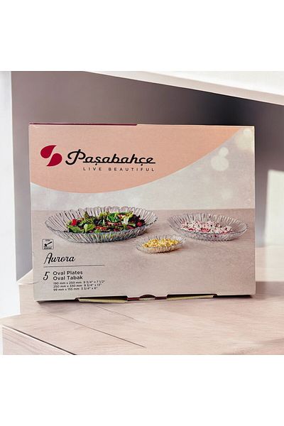 Paşabahçe Aurora Boat Plate Set - 10 Pieces Breakfast Appetizer Presentation Set Boxed