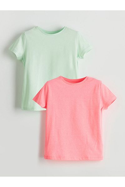 LC Waikiki New Season Crew Neck Girl's Tisort 2 τεμαχίων - S5CL82Z4