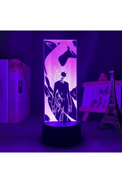 BANDAI YD-4106 Anime Led Light Solo Leveling Acrylic Glowing Stand Sung Jin woo Action Figure for Kids Boys