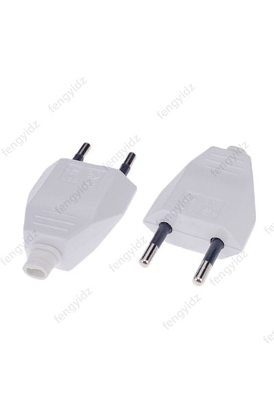Choice White 2 Pcs new type German Type European standard Power 2 Pin Plugs Network Cables 2.5A 220V Electr