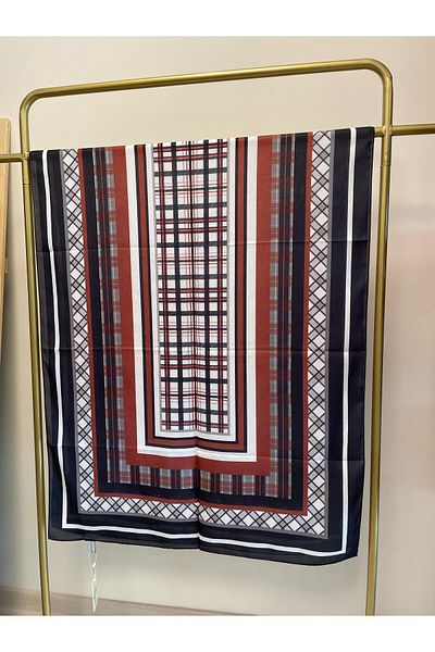 MENESSA Cotton Voile Delux Plaid Pattern Shawl