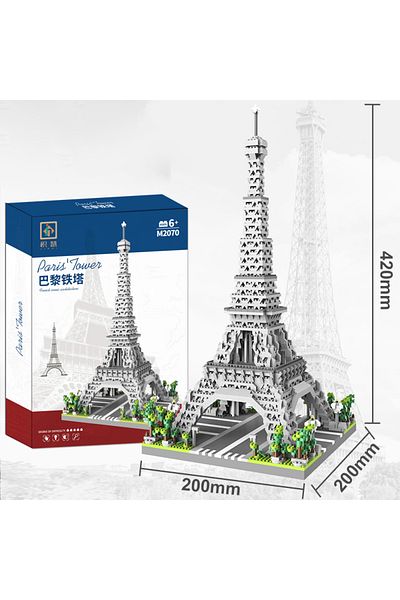 Choice M2070 2622pcs Paris Tower Street View Building Block Mini Diamond Small Particle Assembly Building B