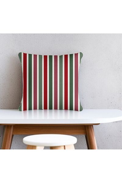 ASDİVA Line Pattern New Year Digital Printing Decorative Throw Pillow Case 43X43