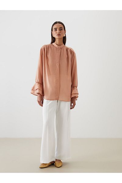 LC Waikiki New Season Judge Collar Flounce Women's Shirt Tunic - S5Mj65Z8