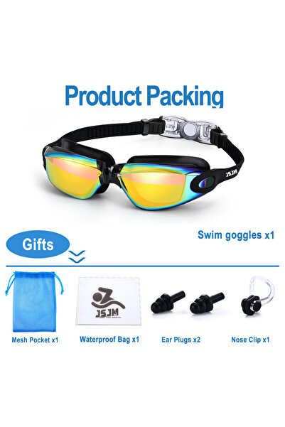 Choice Black-Gold JSJM New Professional Adult Anti-fog UV Protection Lens Men...