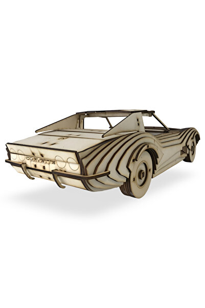 ALGWOOD 3D Ahşap Corvette Stingray Maketi - 138 Parça Hobi Seti - Retro Stil Ahşap Araba Maketi