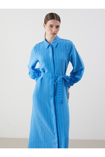 LC Waikiki Rochie cămașă pentru femei cu dungi de sezon nou - S5IE83Z8