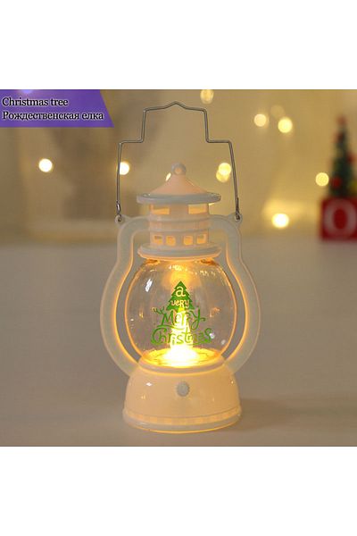 Choice Christmas Tree Portable LED Christmas Santa Claus Snowman Lanterns Indoor Decor Lights Battery Power
