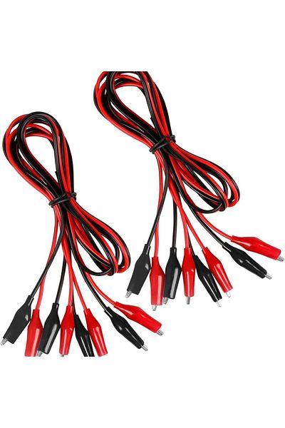 AOKIN 1M 4 pairs 1M Alligator Clips Electrical, Insulated Test Leads with Alligator Clips, Stamping Double
