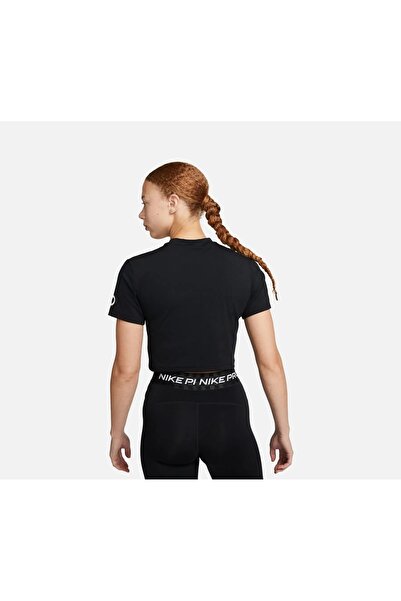 Nike Pro Dri-Fit Cropped Graphic Training Short-Sleeve Kadın Tişört-DX0078-010-SPORTXOUTLET