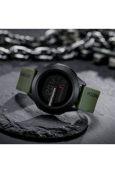 Choice army green Multi functional electronic watch men's large dial luminous electronic watch