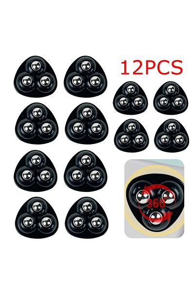 Choice 12PCS Black Style A 12pcs Sticky Swivel Pulley No Noise Self Adhesive Universal Pulley Rotating Whee