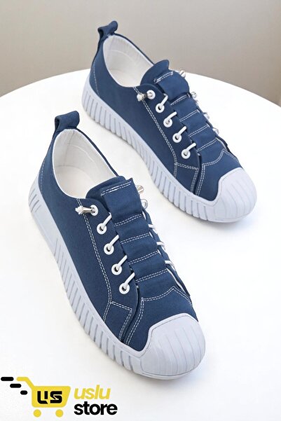 USLU Kadın Lastik Bağcıklı Rahat Spor Ayakkabı Sneaker
