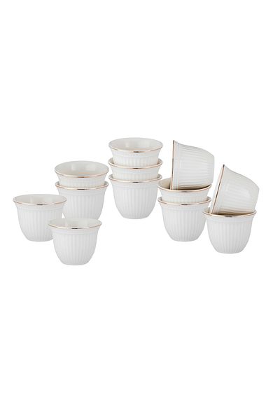 Dania 12-piece Arabic coffee cup set, porcelain, gold-plated