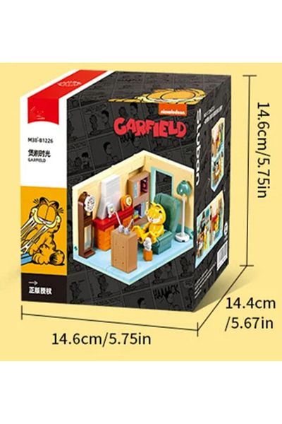 Sluban With Box Drama time Garfield Car Building Blocks City Magic Cartoon Cat Anime Figures Collection Dis