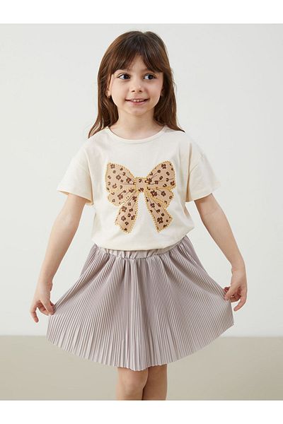 LC Waikiki New Season Elastic Waist Pleated Girl's Skirt - S5O222Z1