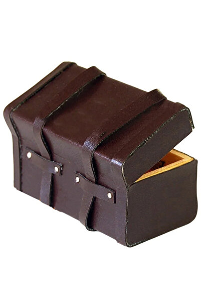 Choice حقيبة سفر خشبية جلدية عتيقة مصغرة بحجم 1/12 لبيت دمية