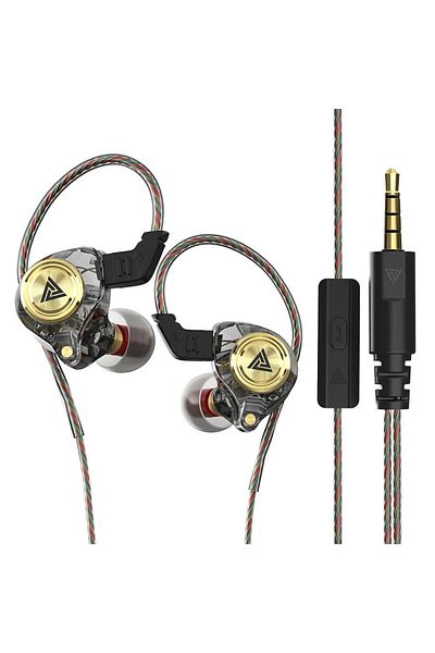 Choice3 Black QKZ AK3 FiLe Wired Earphone with Microphone HiFi Music Monitor Bass Headphones Noise Cancellin