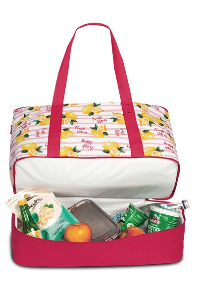 Fabrizio Geantă de plajă termoizolantă F50409, 50 / 58 x 43 x 20 cm, Poliester, Fuchsia