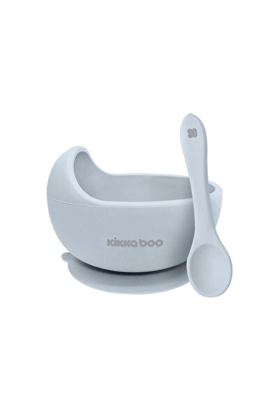 Kikka Boo Set de hrănire din 2 piese, Bol din silicon cu ventuză și linguriță...