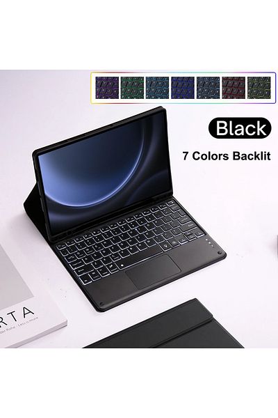 Choice English keyboard Black C Backlight Case for Samsung Galaxy Tab S9 FE 10.9inch Detachable Bluetooth K