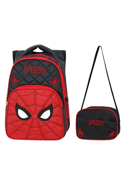 KAFF Spider Patterned Primary School Bag and Nutrition Boys Set of 2 Primary School Bags - 2018-2
