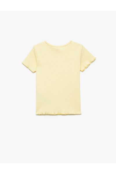 Koton Short Sleeve Crew Neck Cotton Lemon Embroidered T-Shirt