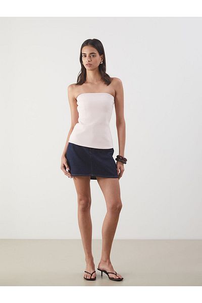 LC Waikiki Νέα σεζόν Μπλούζα Peplum με λαιμόκοψη στράπλες - S5PA96Z8