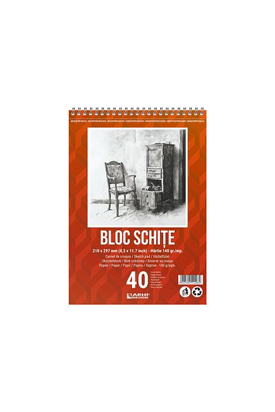 Arhi Design Microperforated A4 sketch pad 40 sheets, 2 pcs/set