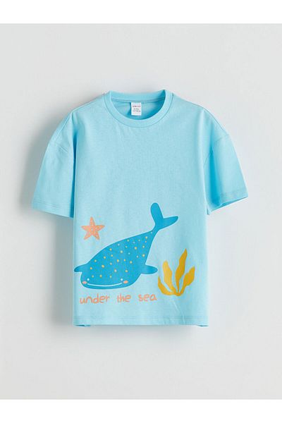 LC Waikiki Tricou pentru băiat cu imprimeu cu gât crew de sezon nou - S5IU78Z1
