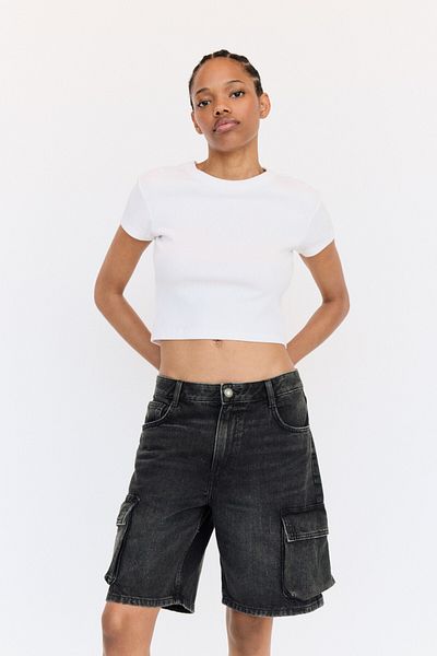 Pull & Bear Denim cargo jorts