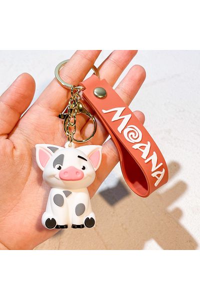 Miniso 05 11Styles Disney Cartoon Moana Movie Figure Keychain Cute Moana Maui Modeling Doll Keychain Bag Pe