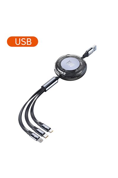 Choice 1.2m USB 3 in 1 USB Cable 6A Fast Charging for Samsung Xiaomi iPhone 13 12 Realme Huawei Type C Cabl