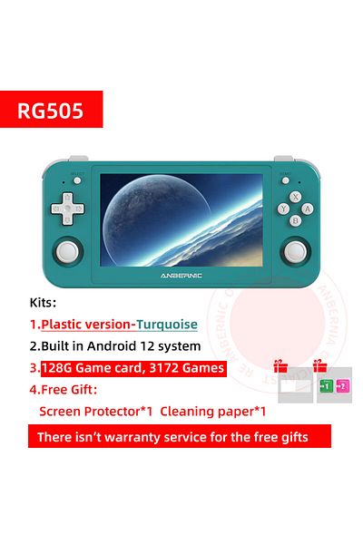 Choice GREEN 128G ANBERNIC RG505 Handheld Game Console Android 12 Unisoc Tiger T618 Built-in 128G Pre-Loade
