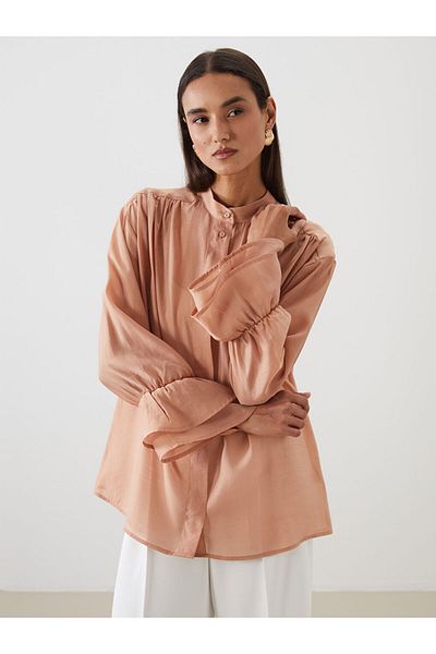 LC Waikiki New Season Judge Collar Flounce Women's Shirt Tunic - S5Mj65Z8