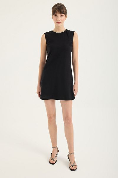 Masha Kate Mini Dress with Stone Collar