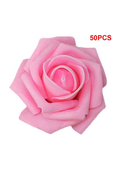 Choice 50PCS Dark Pink Pack of 50 Artificial Bionic Flowers PE Foam Simulation Roses Fake Flower Decoration