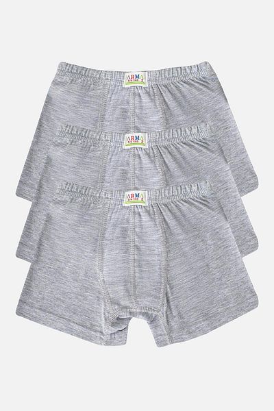 Arma Yıldız Boy's Cotton Soft and Flexible Lycra Boxer 3 Pack Gray