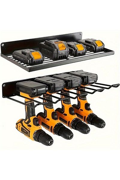 Choice 1pc Wall-mounted Utility Rack Power Tool Organizer Heavy Duty Metal Tool Shelf Drill Wall Mounted...