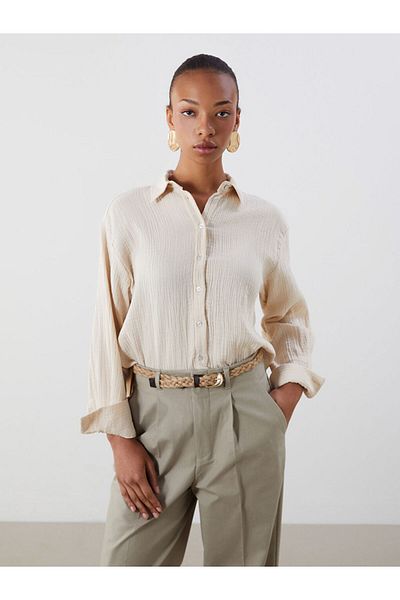 LC Waikiki Pink Textured Women's Shirt